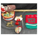 Santa Music Box & Christmas Ornaments