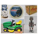 Pocket Watch, Hamm's Beer, John Deere, Robot Toy, Drink Crate