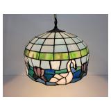 Stained Glass Swan Hanging Light