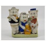 Walt Disney Three Little Pigs Bisque Toothbrush Holder