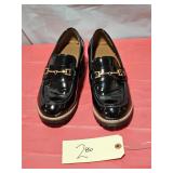 Madden Girl Black Patent Chunky Loafers 6 AJLSSEET