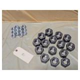 12) 1in & 15) 2in Metal Hex Nuts