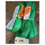 2 STREN-FLEX Green Polyester Round Lifting Sling