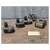 3 Used DeWalt Batteries & Charger