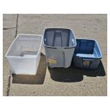 Used Various Plastic Storage Totes (No Lids)