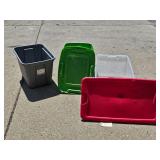 Used Various Plastic Storage Totes & Lids