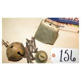 MISC. BELLS AND RAILROAD NAILS- SEE DESC