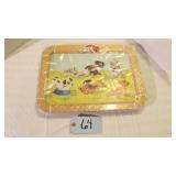 NEW VINTAGE METAL FOLD DOWN POUND PUPPIES LAP TRAY