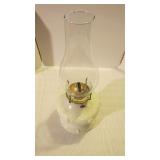 ANTIQUE MILK GLASS FENTON OIL LAMP SEE DESC