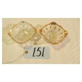 US GLASS NEW JERSEY-GOLD INLAY-2 BOWLS