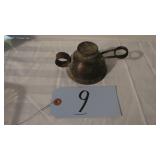 VINTAGE BRASS OIL LAMP FINGER HOLD WICK