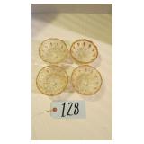 4 ANTIQUE EAPG GOLD RIMMED BERRY BOWLS SEE DESC