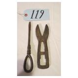 2 ANTIQUE HAND CAST TOOLS