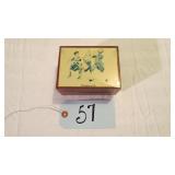 MUSIC BOX GLAZED WOOD SEE DESC