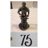 FRANKLIN MINT FINE PEWTER THE BLACKSMITH  4' TALL