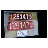 1918 ANTIQUE LICENSE PLATES