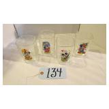 4 VTG MICKEY MOUSE GLASSES