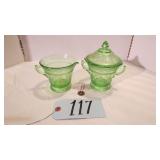 URANIUM 3 PC SUGAR CREAMER SET NO CHIPS