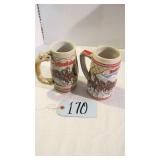 2 BUDWEISER STEINS