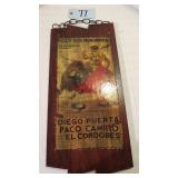 MATADOR WOOD WITH GLAZE WALL DECOR SEE DESC