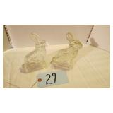 SET OF J.H. MILLSTEIN GLASS RABBITS