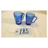 1930'S VTG HAZEL - ATLAS SHIRLEY TEMPLE COBALT MUG