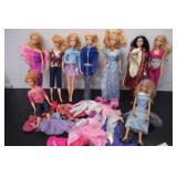 Assortment Of Barbie Dolls & Some Clothes