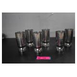Six Banka Hammered Tin Cups. Made in Indonesia