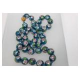 Vintage Chinese Cloisonne Hand Knotted Blue Bead