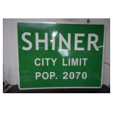 Large Metal Shiner City Limit Sign, 38x30'