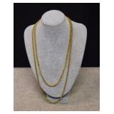 Two 4mm 14K Plated Wheat Chains  20' & 24'