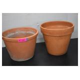Two Large Terra Cotta Flower Pots
