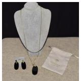 Kendra Scott Inez Necklace&Earrings w/Black Stones