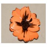 Large Orange Flower Brooch