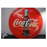 Two Sided Coke Button. 27' Plastic Small Damage as