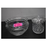 Large Crystal Bowl & Covered Candy Dish