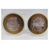 Rio and El Dorado Casino $10 Silver Gaming Tokens