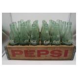 Vintage Pepsi Box w/24 Coke Bottles - NOTE