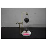 15 Minute Brass Sand Timer on Marble Base