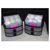 (2) Two Drawer Oranizers w/ Beads & More