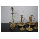 Assortment Of Brass Candle Sticks