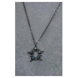 Sterling Chain & Turquoise Pendant