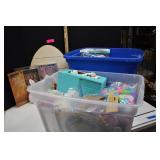 Two Totes Full Of Easter Decor And Supplies