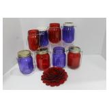 Jar Candle Lanterns & Metal Flower Candle Holder