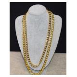 Two 14K Plated 8mm Curb Chains  20' & 24'