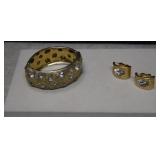 Castlecliff Clamp Bracelet & Clip Earrings/Clear