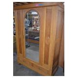 Oak Wardrobe w/ Mirror