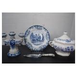 Blueware,Candle Holder Made In Russia,Johnson