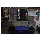 10-Plastic Totes. Eight w/Lids Two No Lids