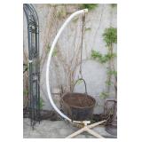 Large Cast Iron Three Leg Kettle On A Stand